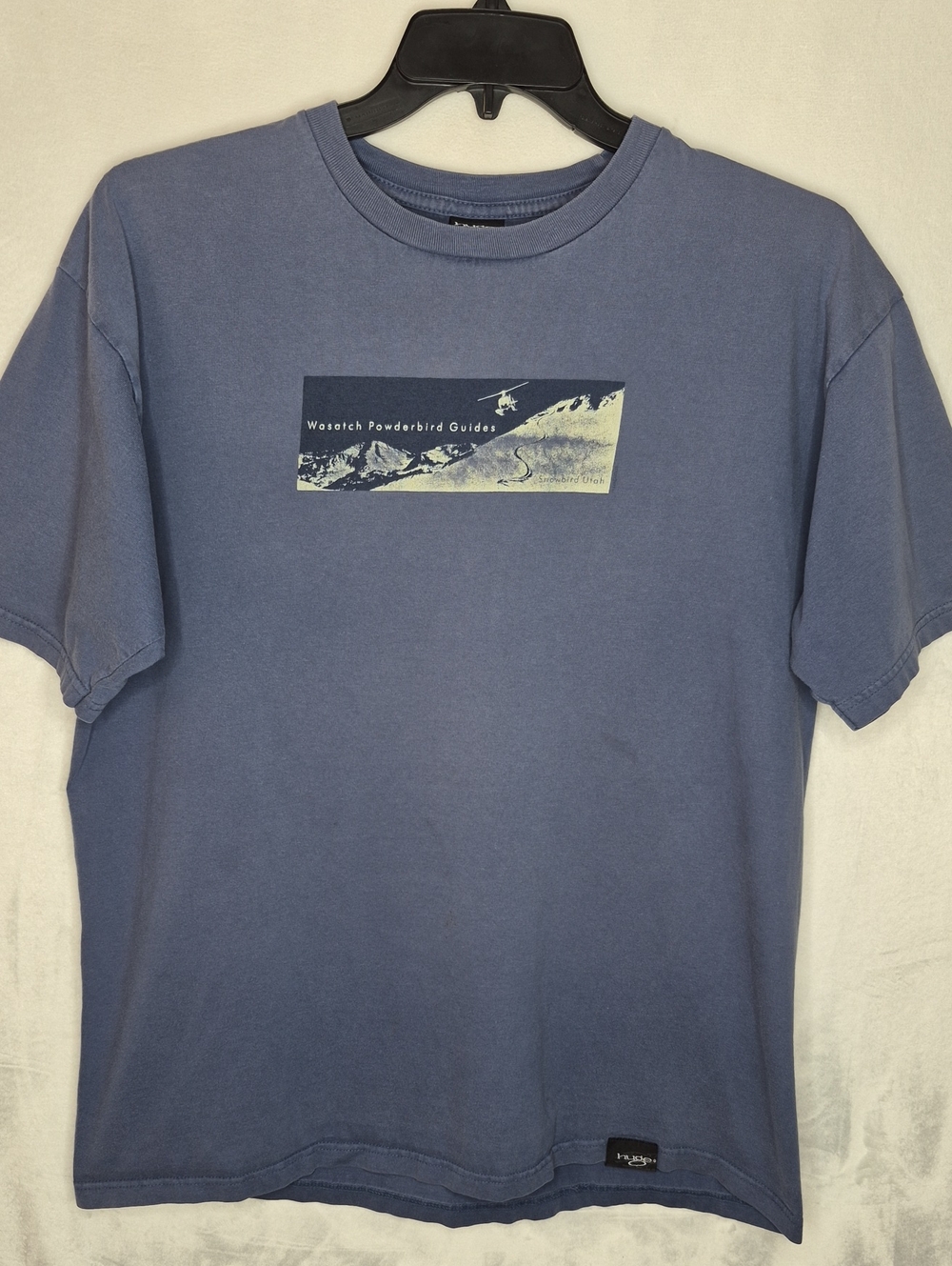 Vintage Huge Wasatch Powderbird Guides Snowbird Utah Heli Skiing Graphic Tee XL